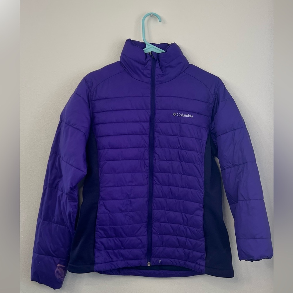 Columbia Purple Puffer Jacket Insulated Quilted
